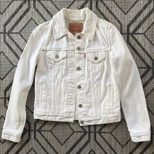 Levi's Women's White Pockets 100% Cotton Structured Denim Jean Jacket XS